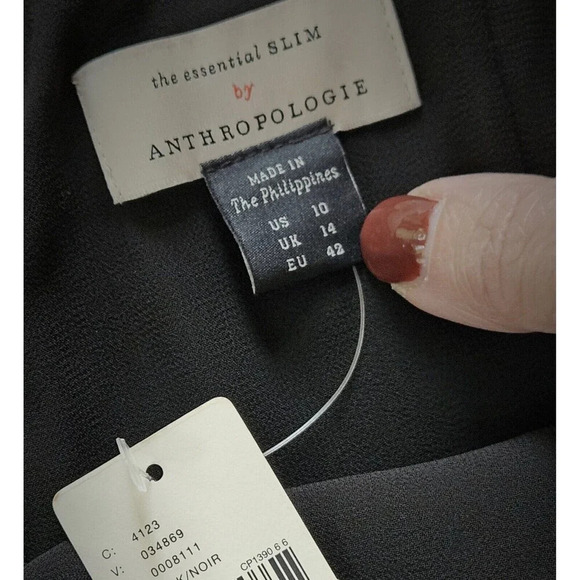 Anthropologie the Essential Slim Jumpsuit Black Size 10 NWT Capsule Wardrobe - Picture 8 of 11